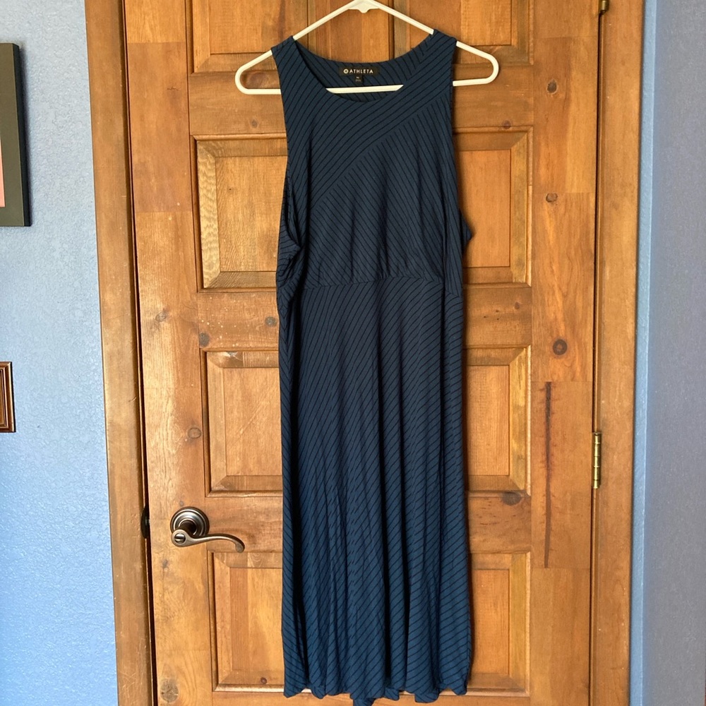 Athleta Santorini High Neck Mix Stripes Constellation Blue